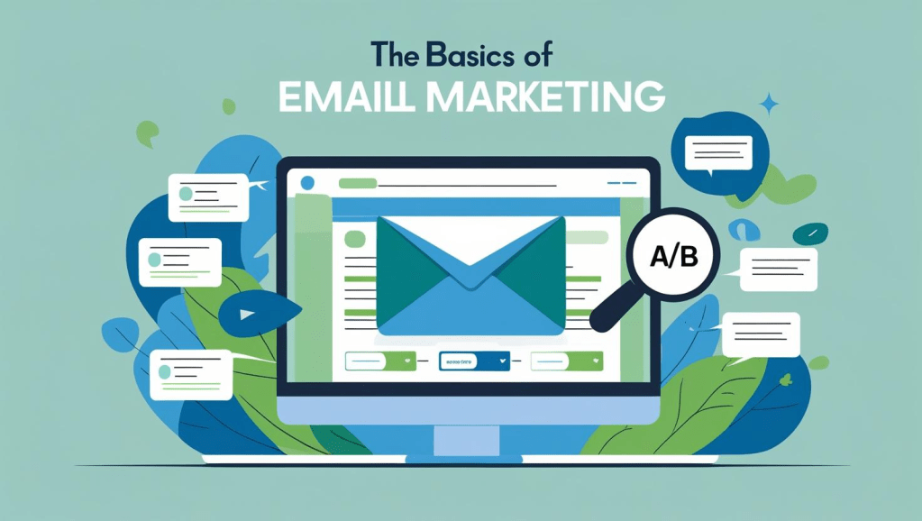 The Basics of Email Marketing with the image of a computer screen with an email.